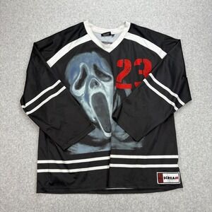 Scream VI Ghostface Hockey Black Mens L Goth Grunge Horrorcore Streetwear Jersey